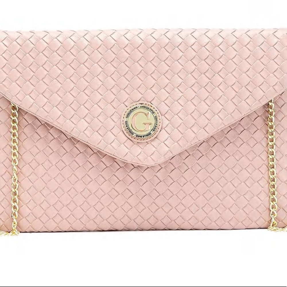 Giselle Paris Esme Woven Clutch - Sugar Rose